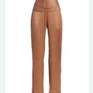 Andrea Iyamah LINEA TOFFEE PLEATED PANTS#903
